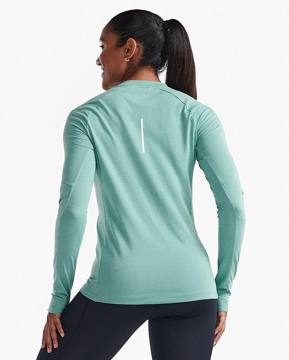 2XU Womens Ignition Base Layer Long Sleeve Tee - Raft/White Reflective