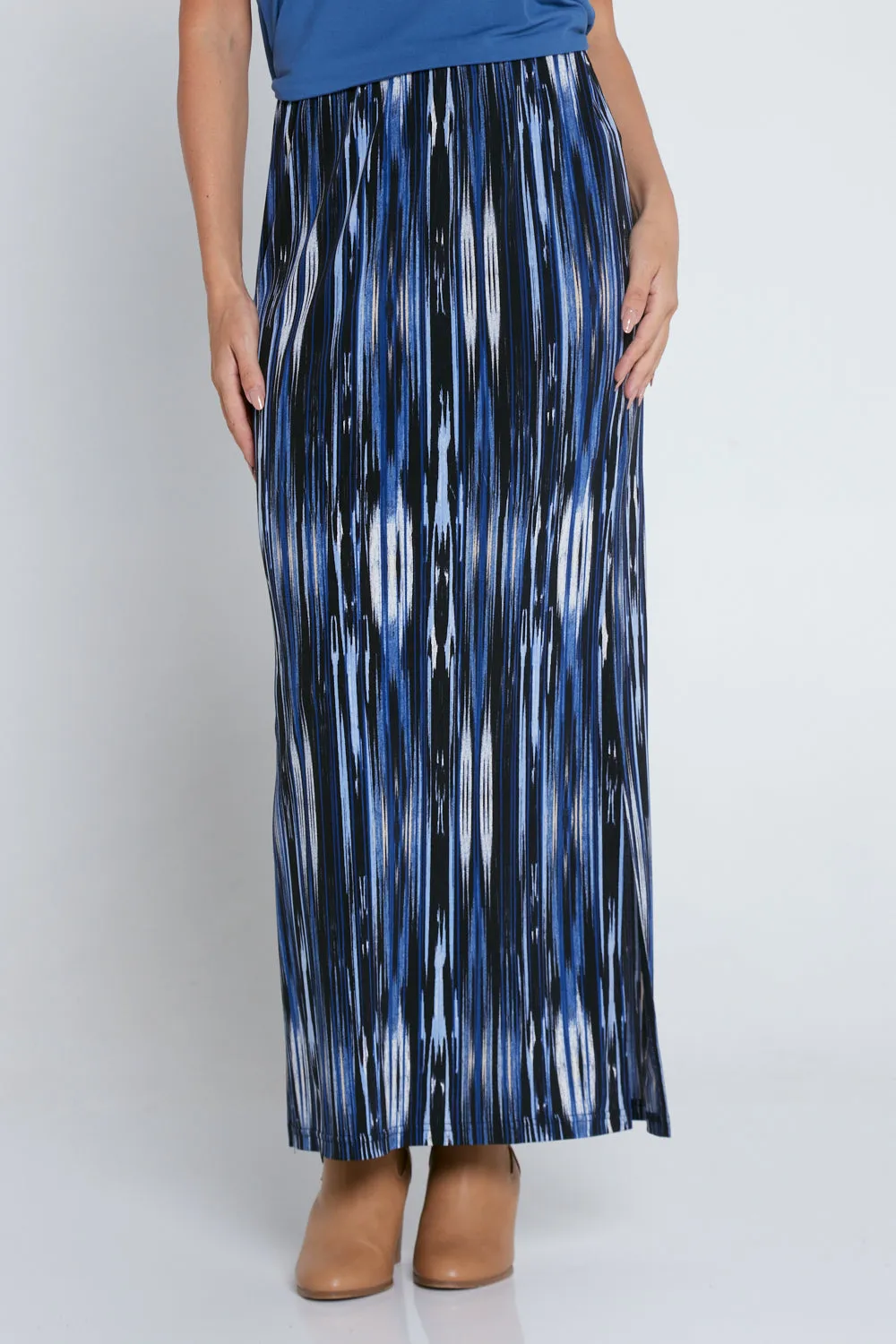 Adelaide Skirt - Blue/Stripe Print