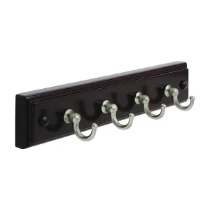 Amerock 2000312 Key and Gadget Hook Rack, 4-Key Hook, Antique Silver, 8-5/8 in L