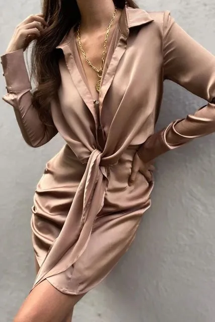 Amy Fashion - Elegant Lady Office Mini Dresses