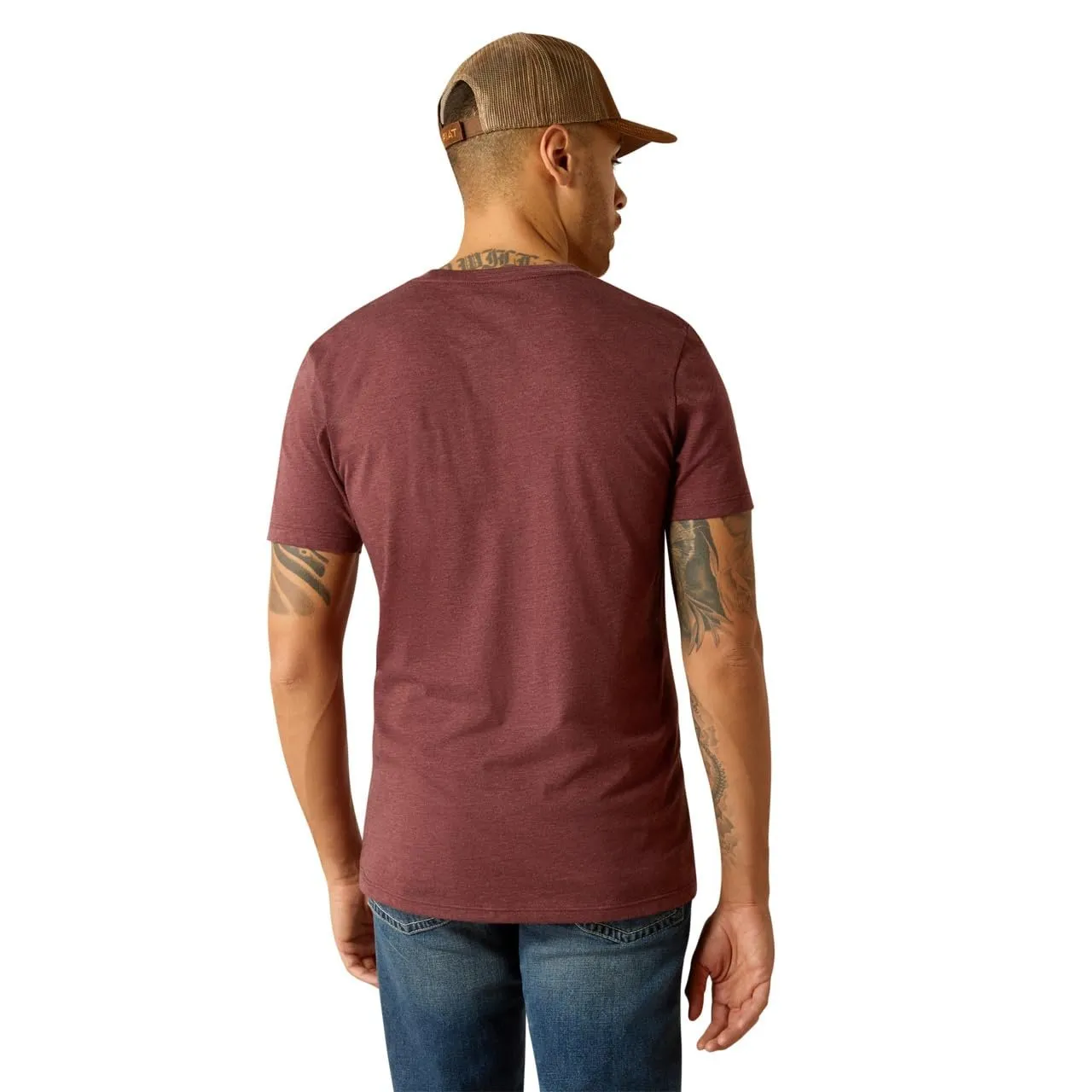 Ariat Men's Established Boot Co. T-Shirt, Maroon Heather