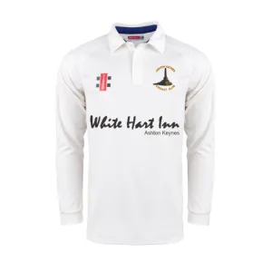 Ashton Keynes Cricket Club Senior's Ivory / Navy Pro Performance V2 L/S Shirt