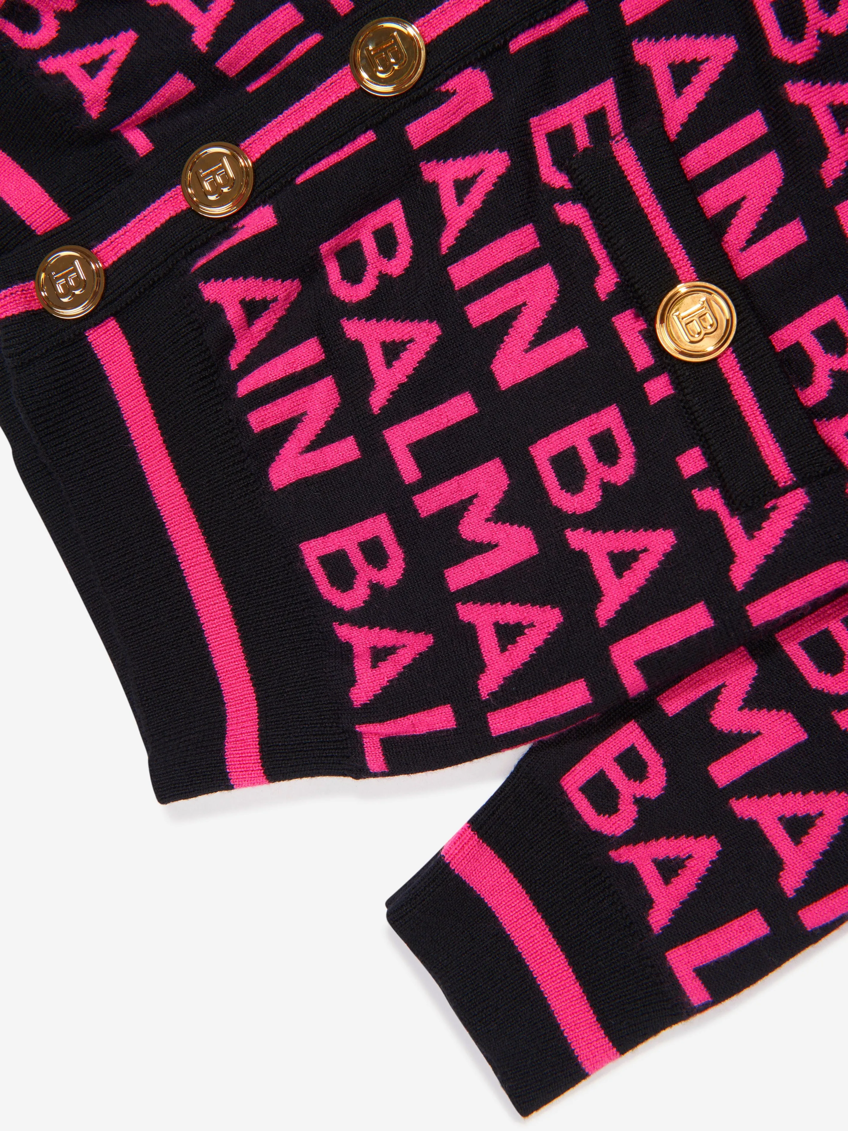 Balmain Girls Knitted Logo Cardigan