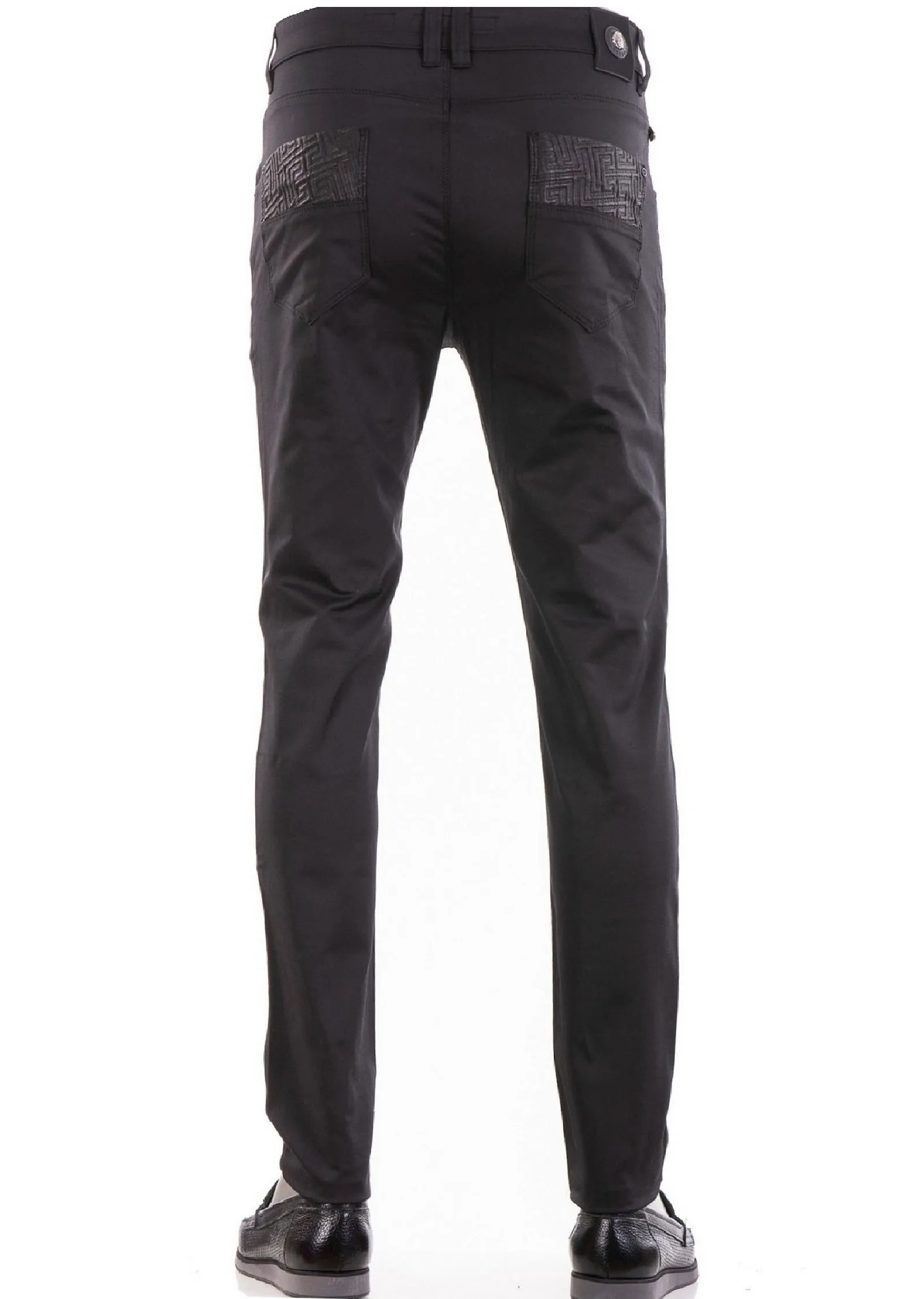 Black Meander Zipper Tech Pants