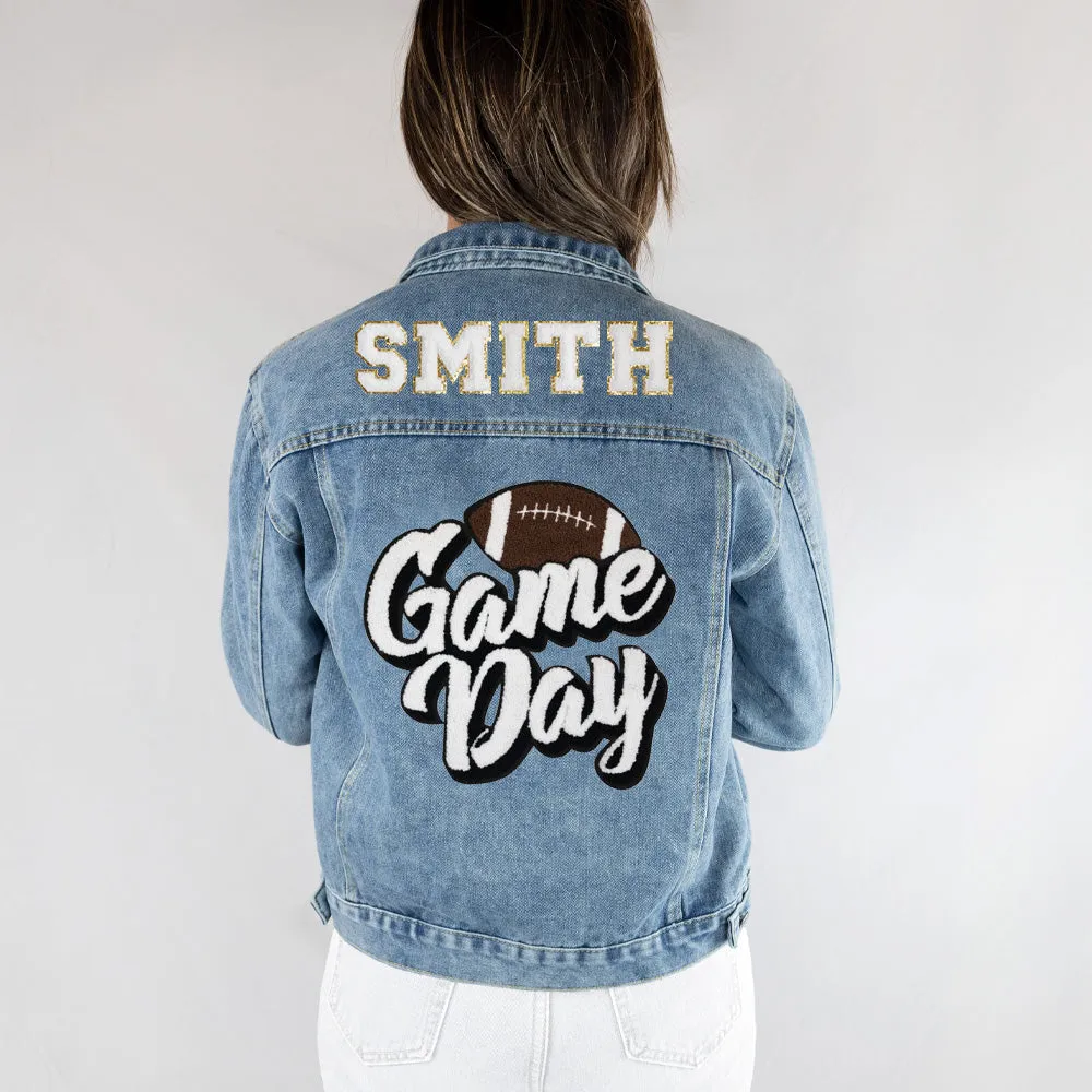 (Blue Denim) School Spirit Denim Jacket