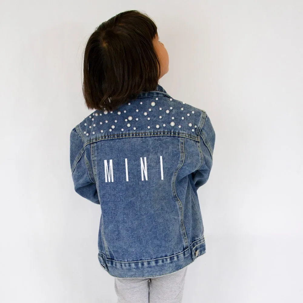 (Blue Pearl) Cute Mother and Daughter Denim Jackets