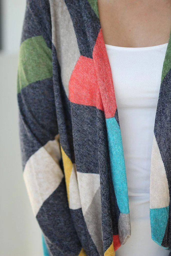 Charcoal Multi Color Cardigan