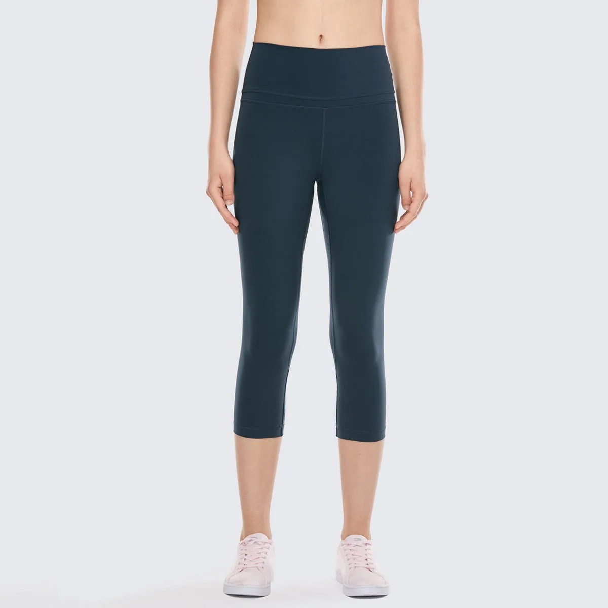 Compression Tummy Control Cyan Capris Leggings