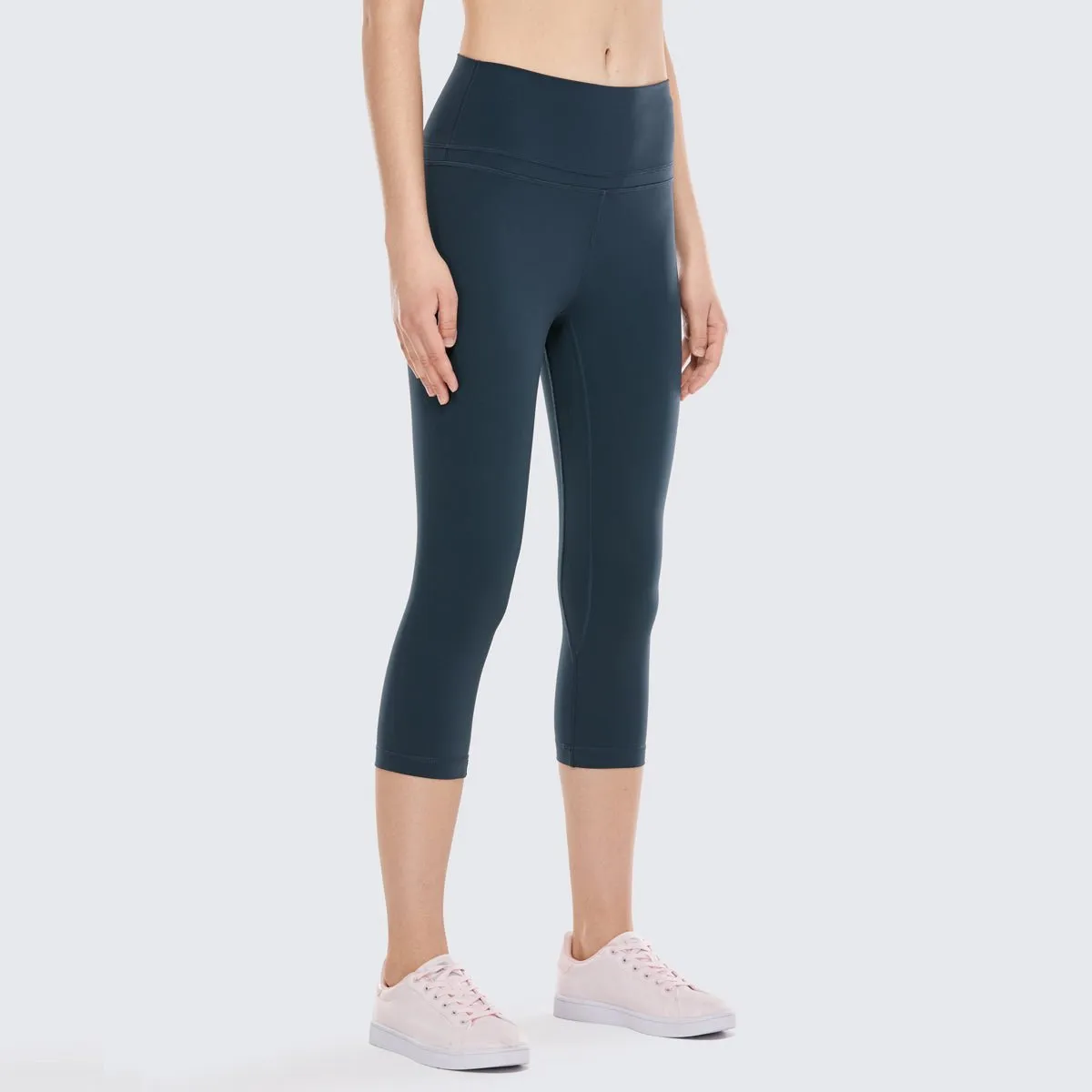 Compression Tummy Control Cyan Capris Leggings