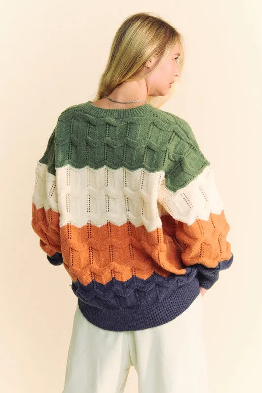 Cozy Waves Colorblock Sweater