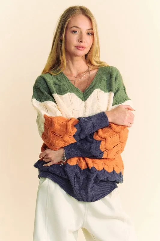 Cozy Waves Colorblock Sweater