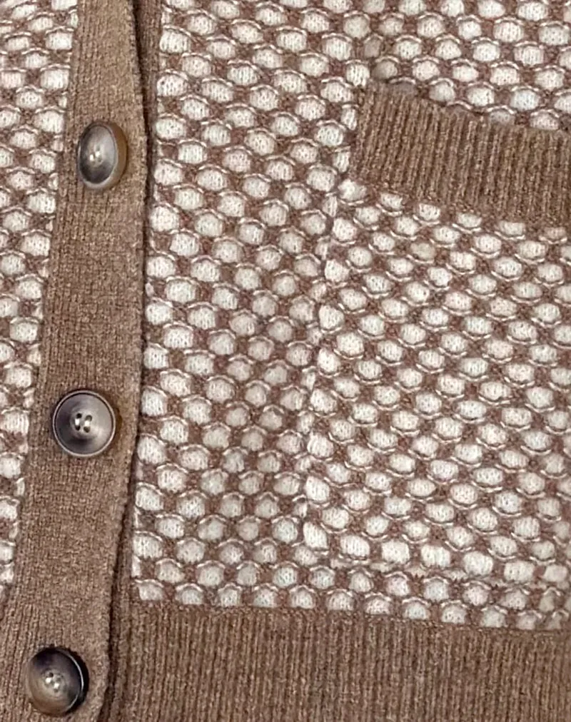 Danov Cardigan in Brown Gingham