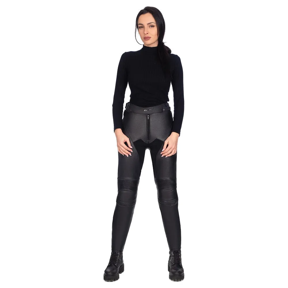 ECLIPSE BLACK WOMEN MOTORCYCLE LEATHER PANTS