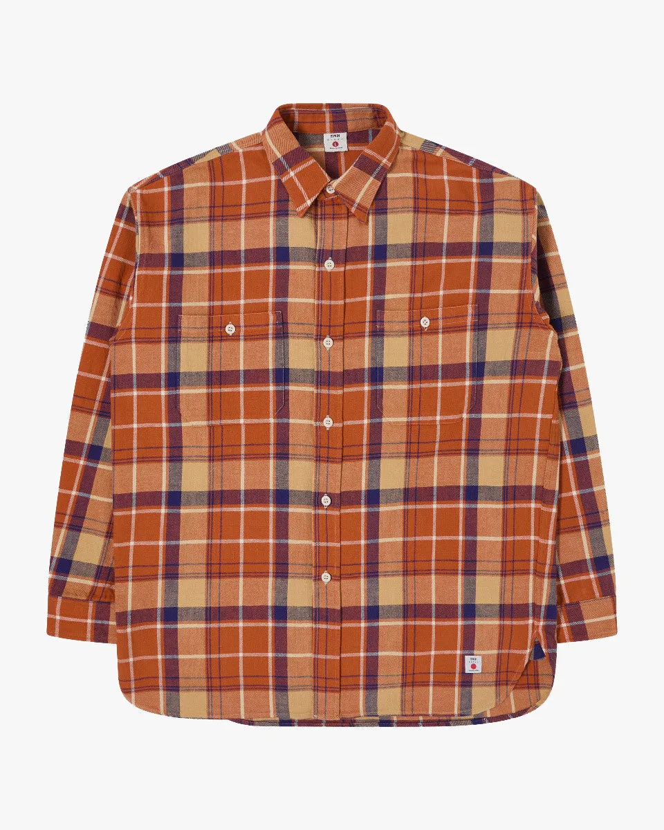 Edwin Made In Japan Flannel Work Shirt - Orange