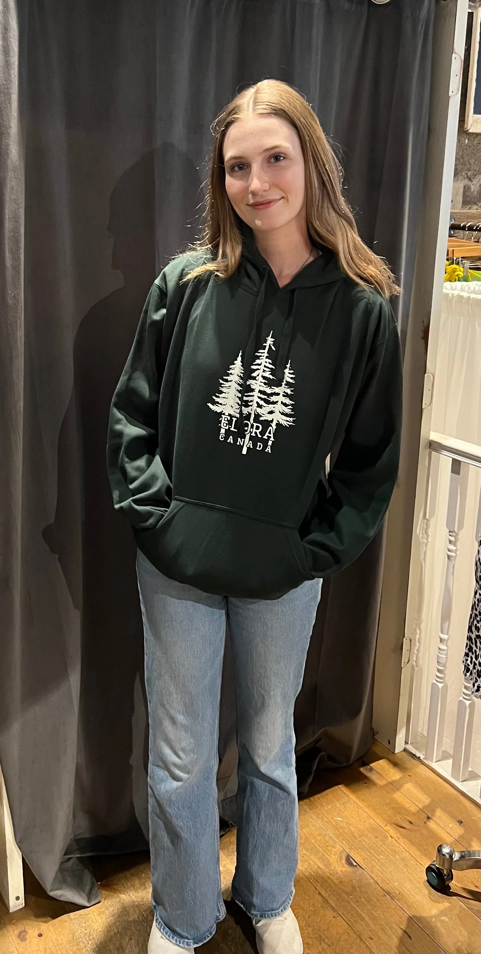 ELORA SOLID COLOUR HOODIE-3 TREES