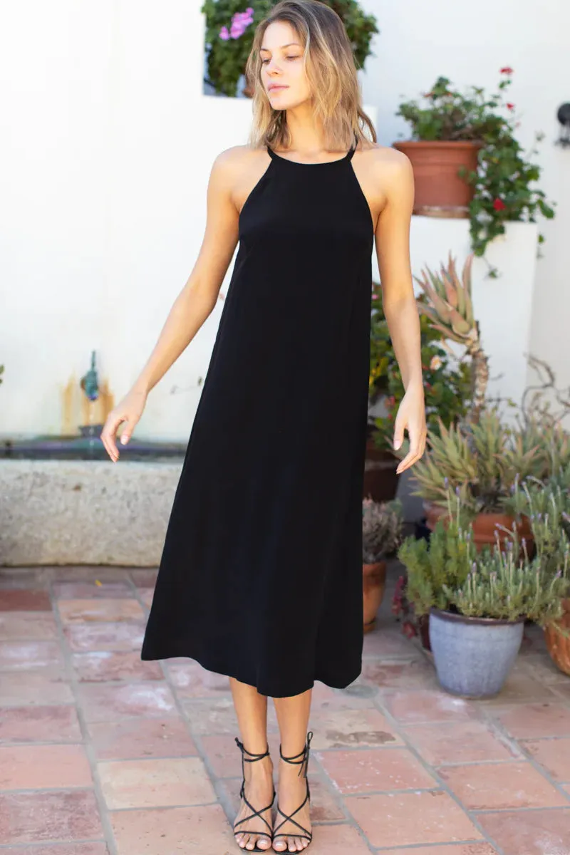 Emerson Fry High Neck Midi Dress Black