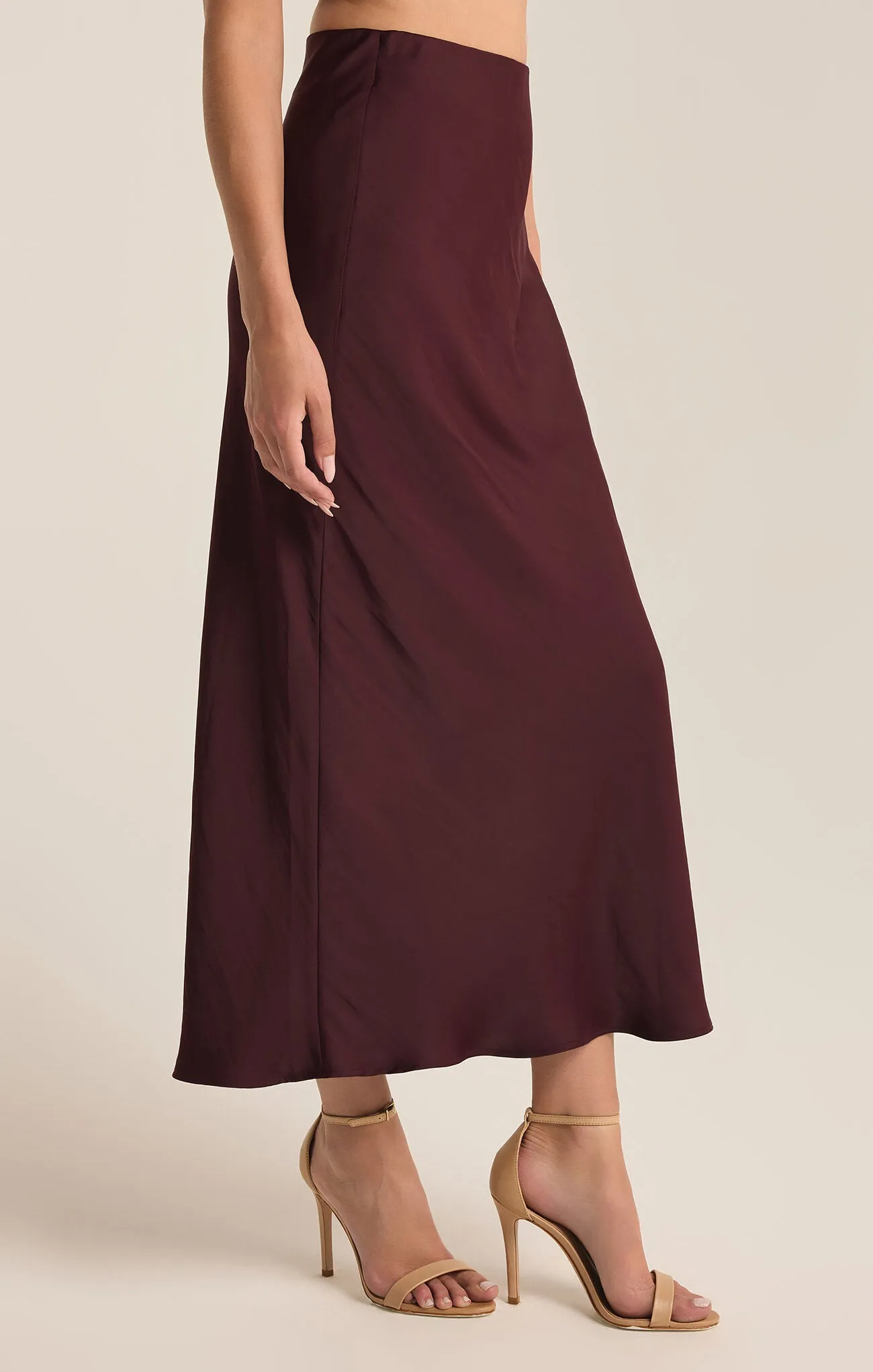 Europa Poly Sheen Skirt - Berry Wine