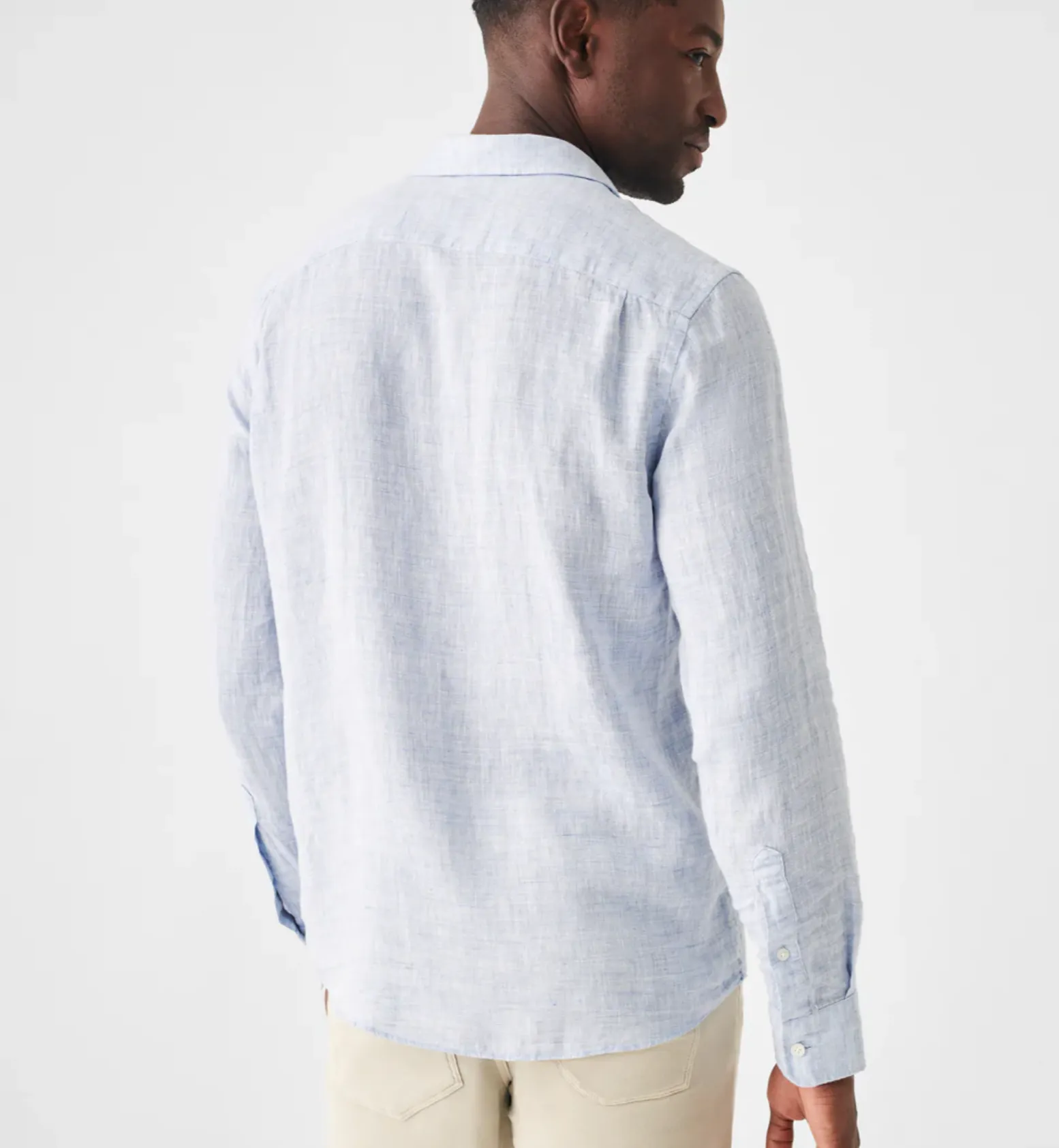 Faherty Linen Laguna Shirt Light Blue Melange