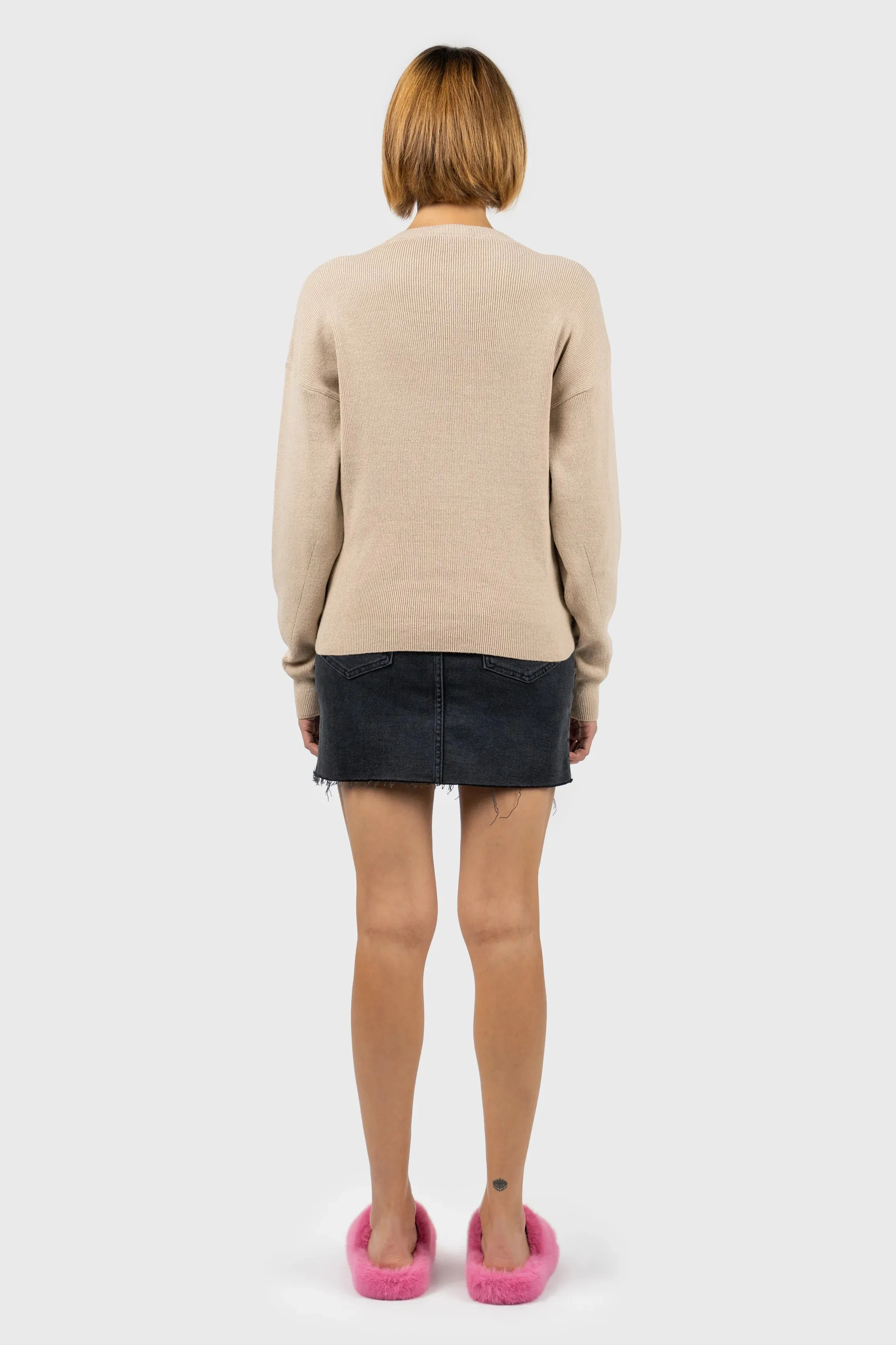 Front Ruched Knit Jumper