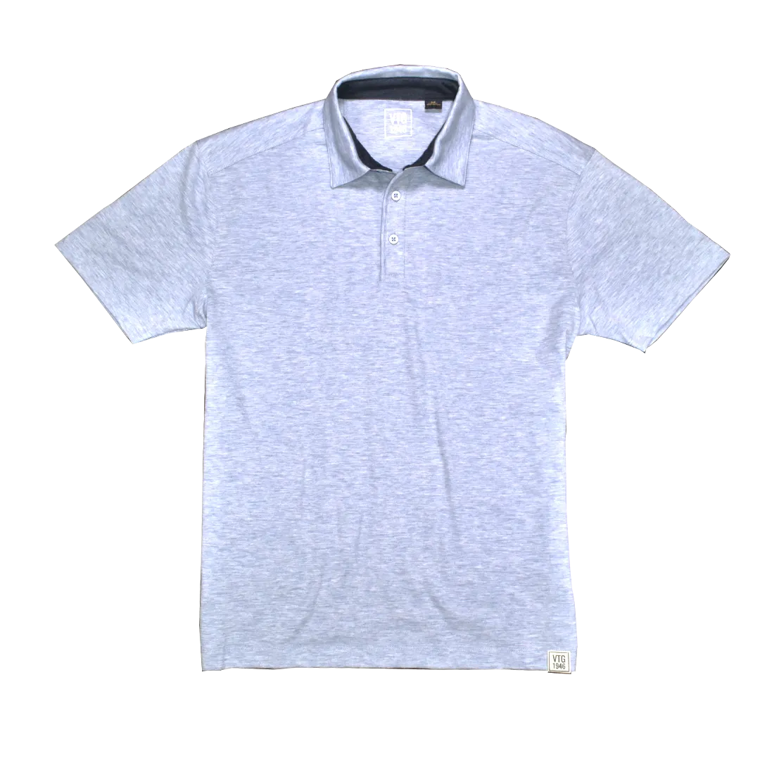 Heather Slub Jersey Polo, Sky Blue