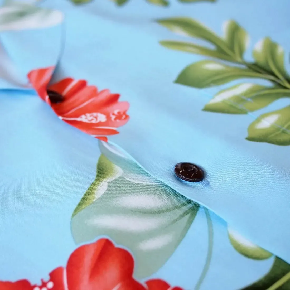 Honeymoon Blue Hawaiian Rayon Shirt