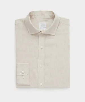 Linen Spread Collar Dress Shirt in Sand