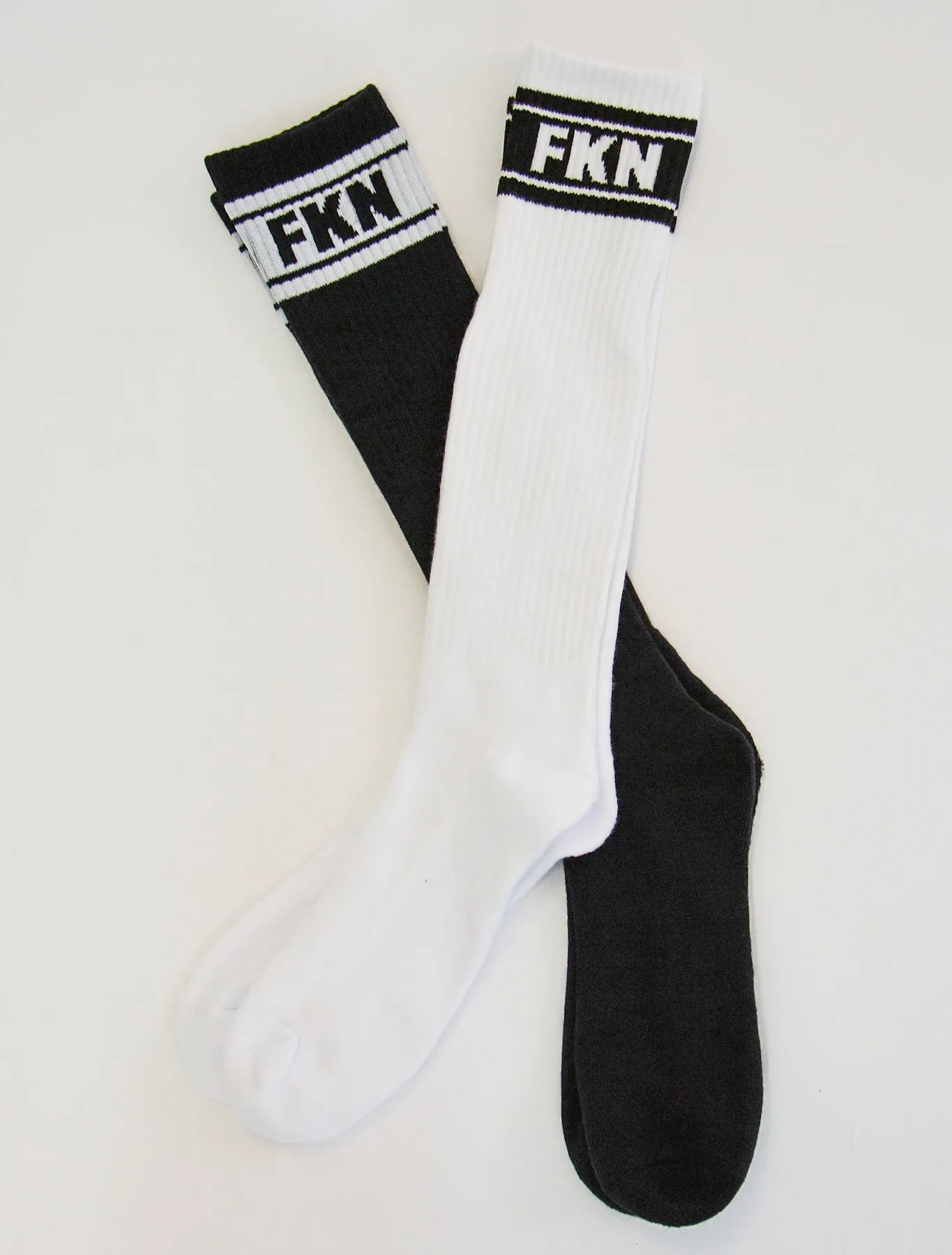 Long Knee High Gym Socks | Two Pair | White