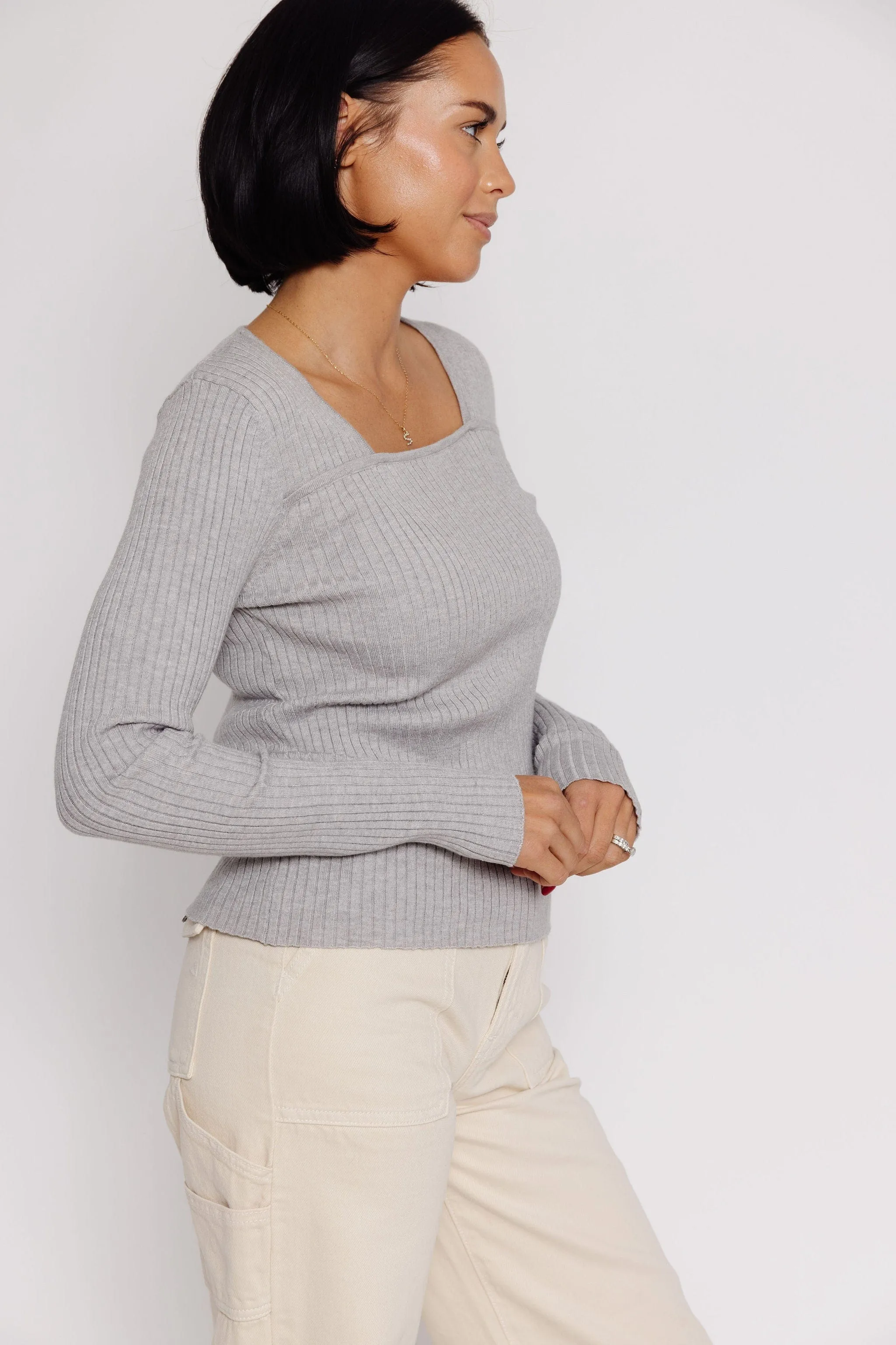 Mara Sweater in Heather Grey