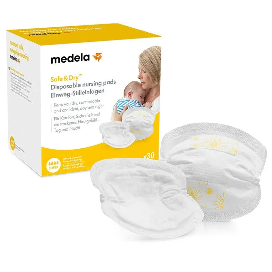 Medela Safe & Dry Ultra Thin Disposable Absorbent Nursing Pads (30 Units)