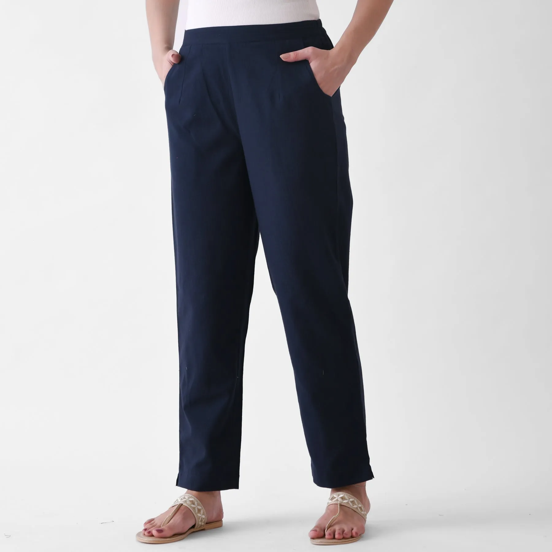 Navy Cotton AMPM Pants