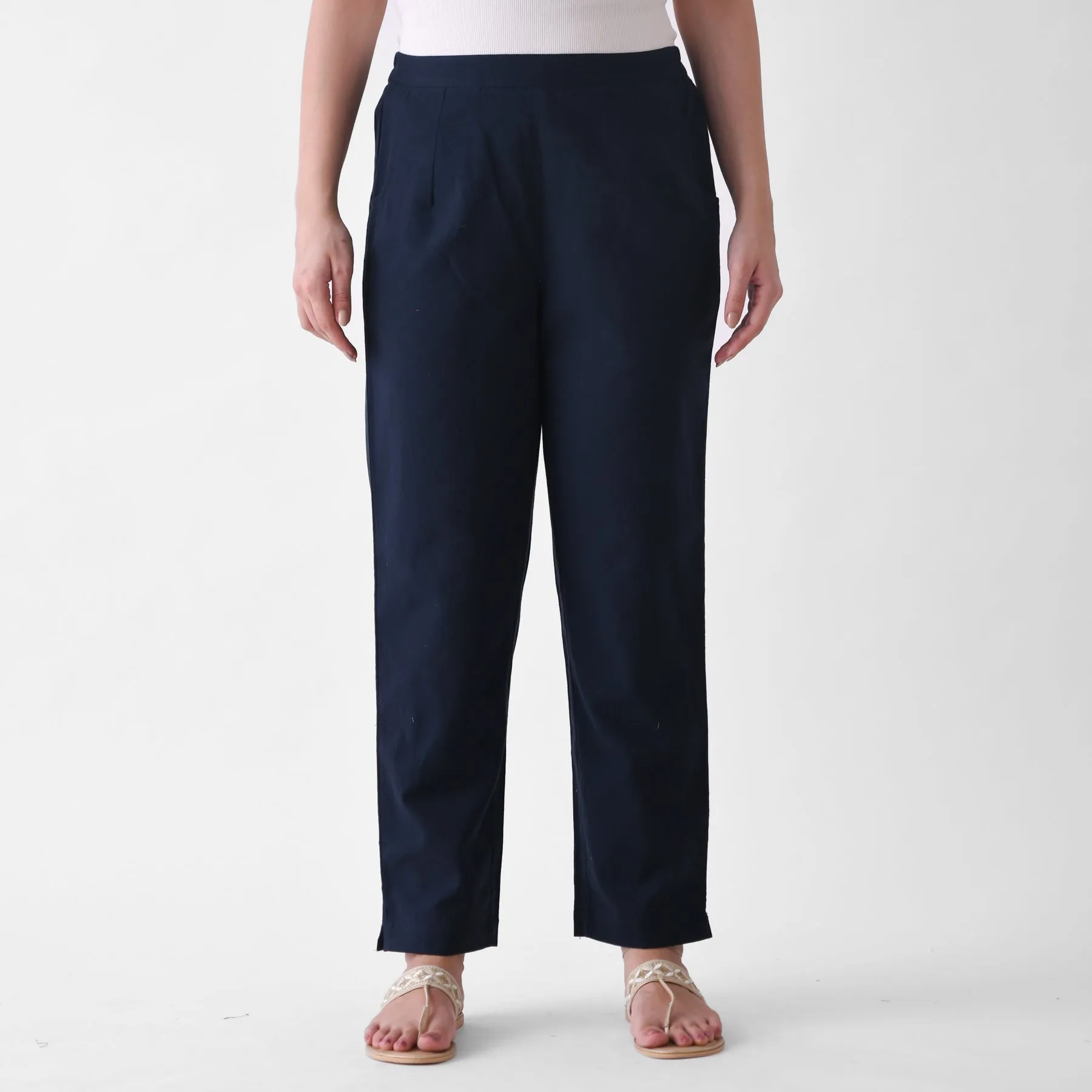 Navy Cotton AMPM Pants