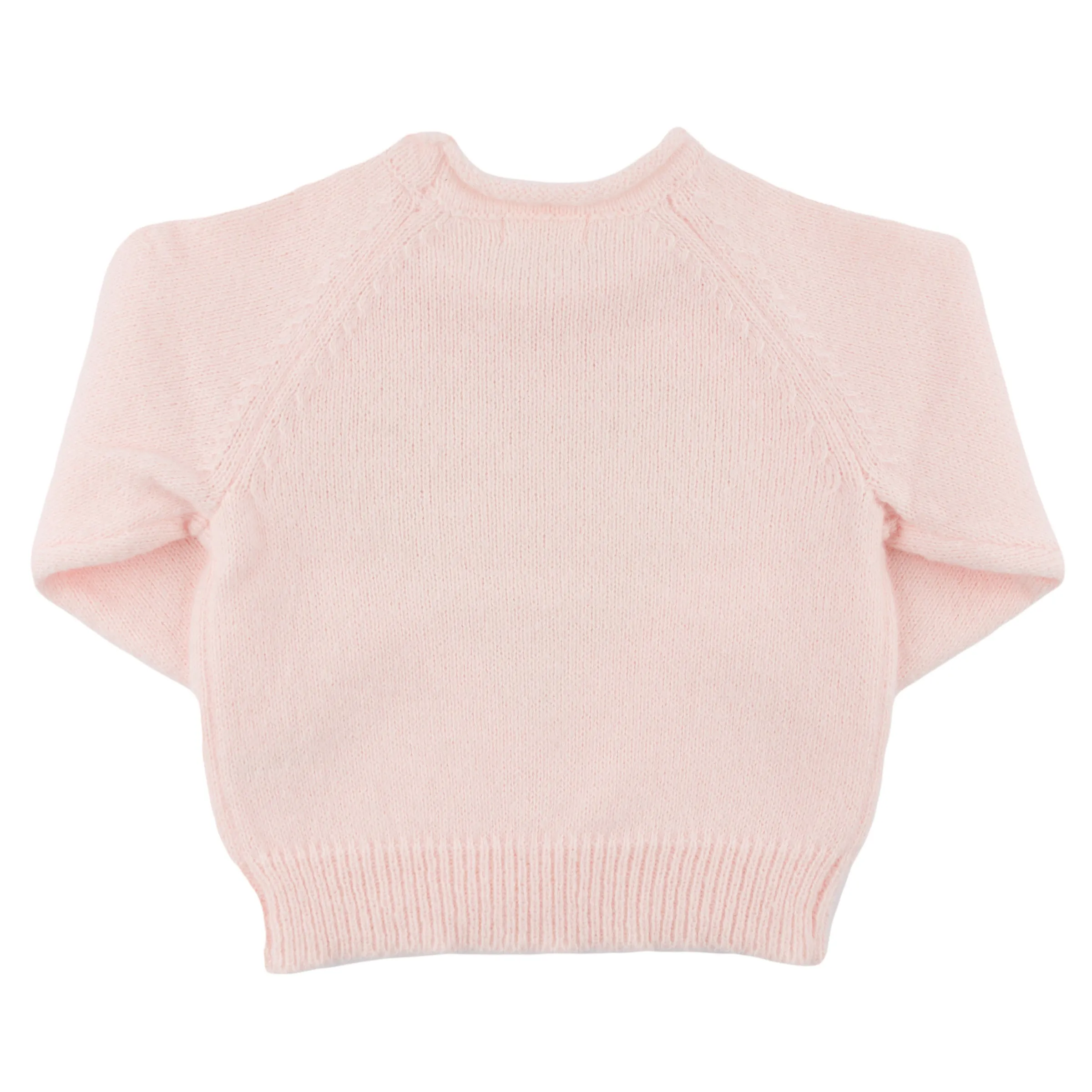 oh baby! Crew Neck Sweater - Cream Heart - Baby Pink