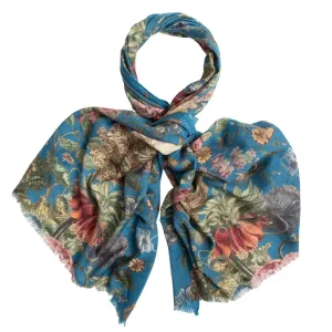 Primula Teal Wool Scarf