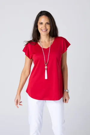 Red Activewear Short Sleeve Top