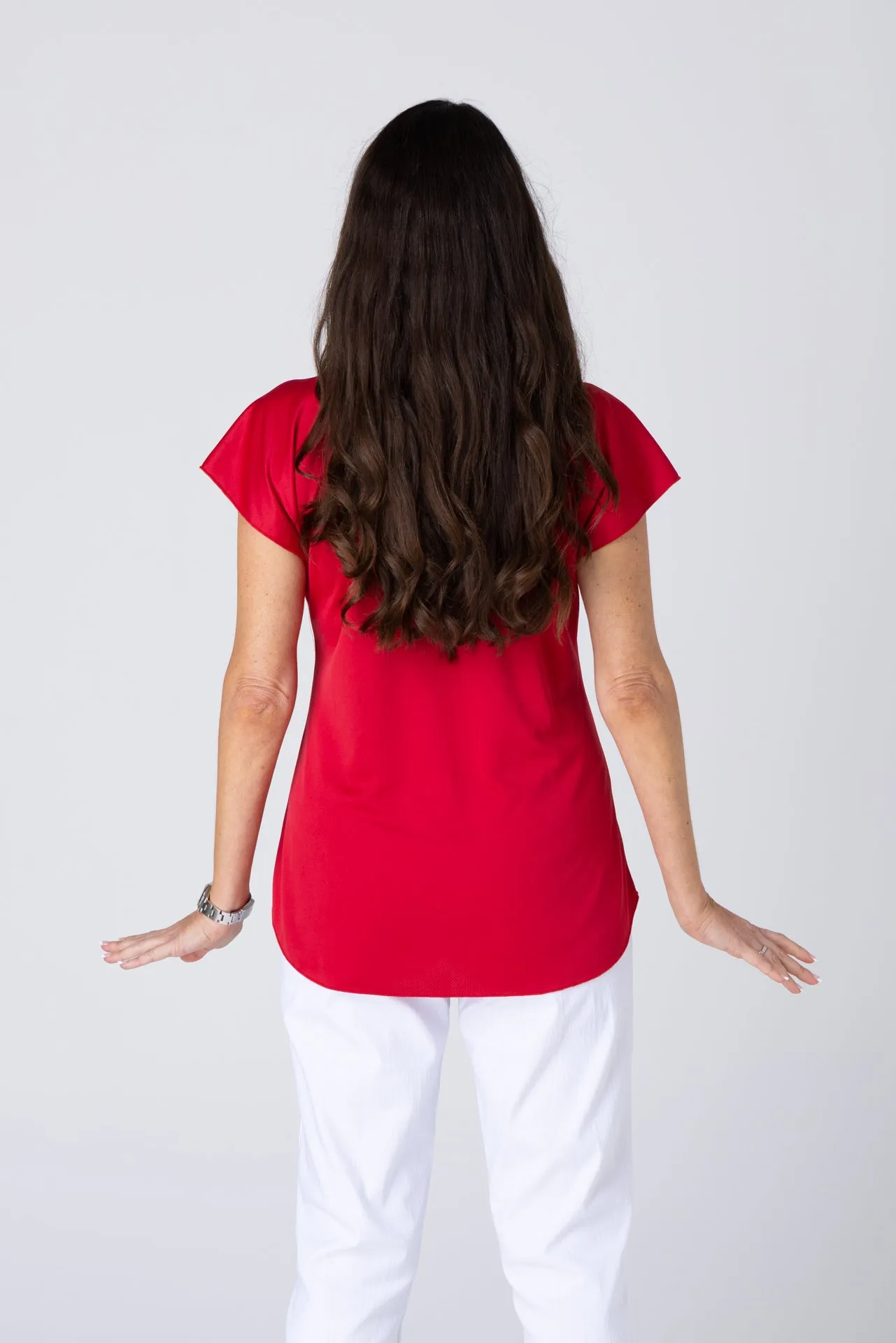 Red Activewear Short Sleeve Top