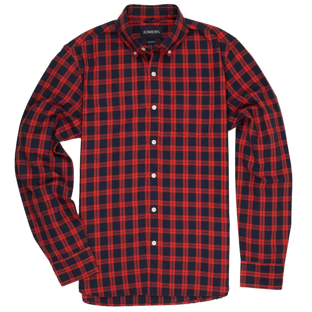 Rochester (Standard) - Red Tartan Oxford Button Down