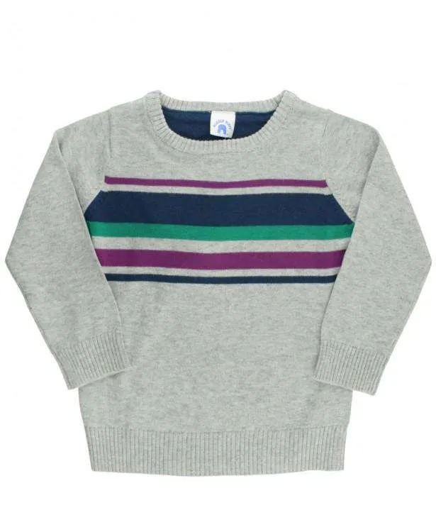 RuggedButts ~ Gray Stripe Sweater