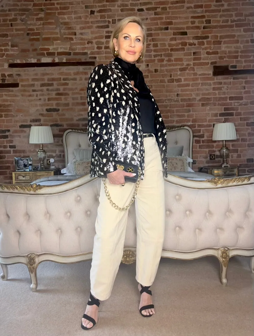 Sequin Blazer Monochrome