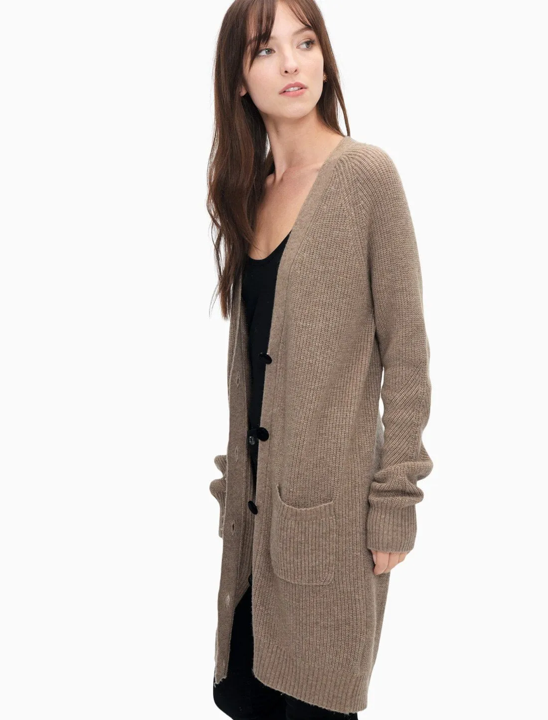 Splendid - Lexington Button Front Cardi in Heather Chestnut