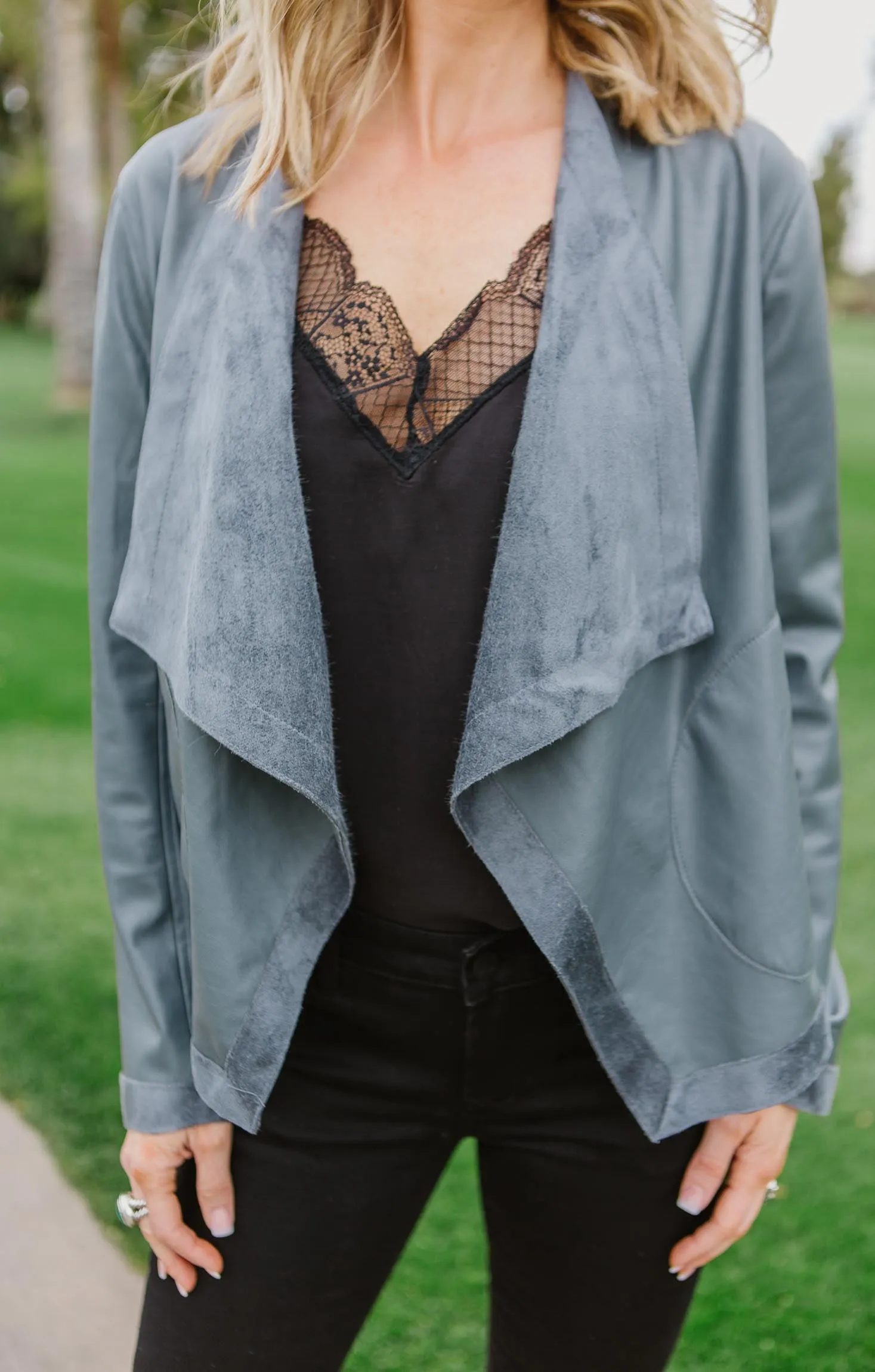 Teagan Drape Front Jacket