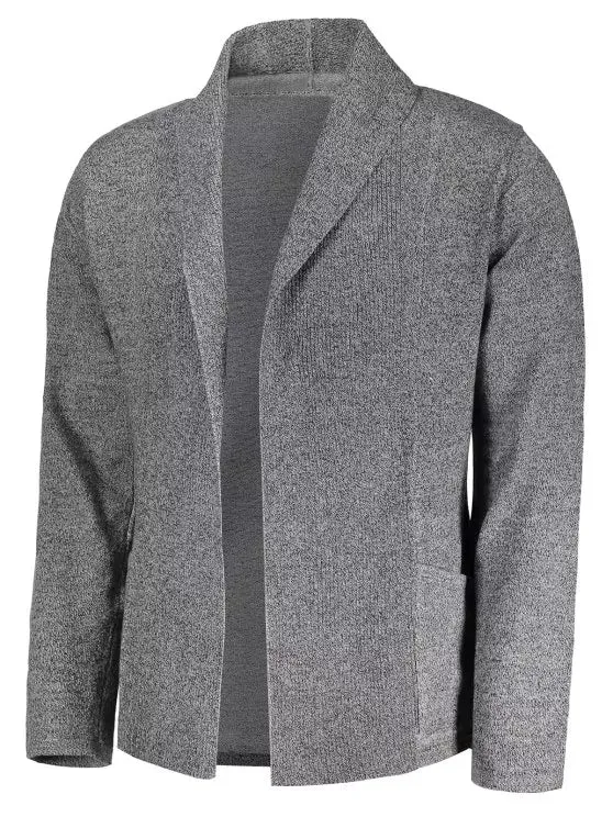 Trendy Shawl Collar Open Front Cardigan