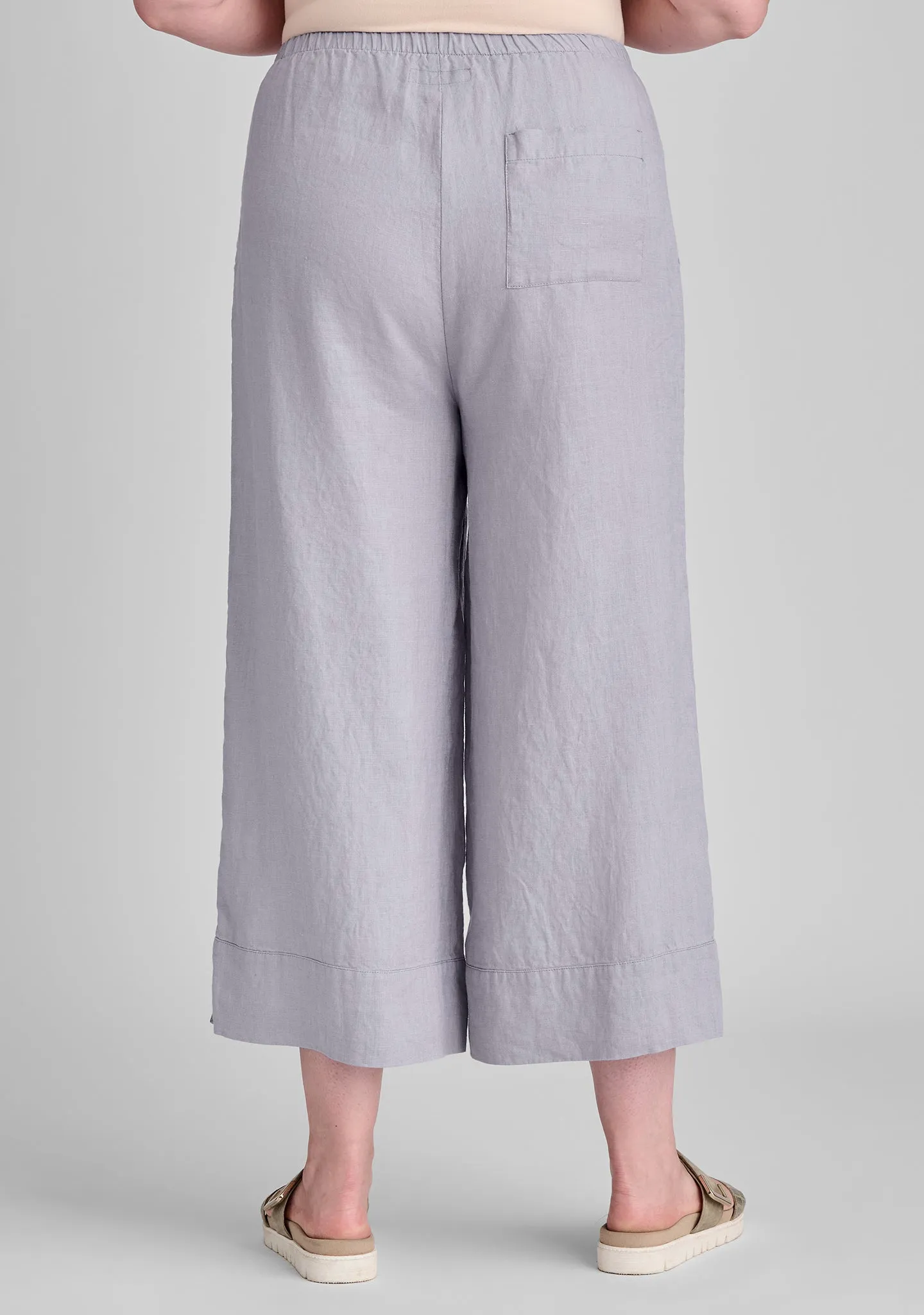 Vented Cuff Pant - Linen Pants With Elastic Waist