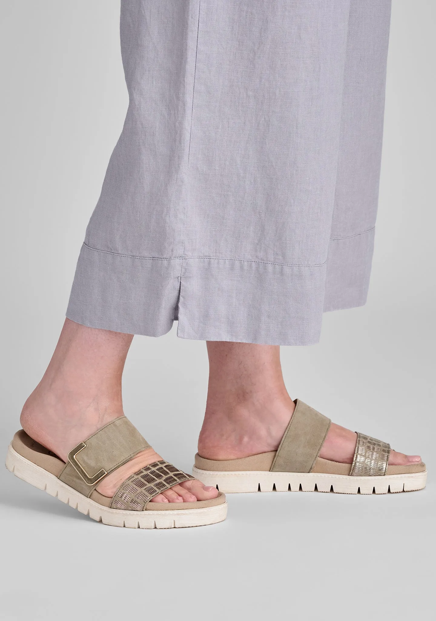 Vented Cuff Pant - Linen Pants With Elastic Waist