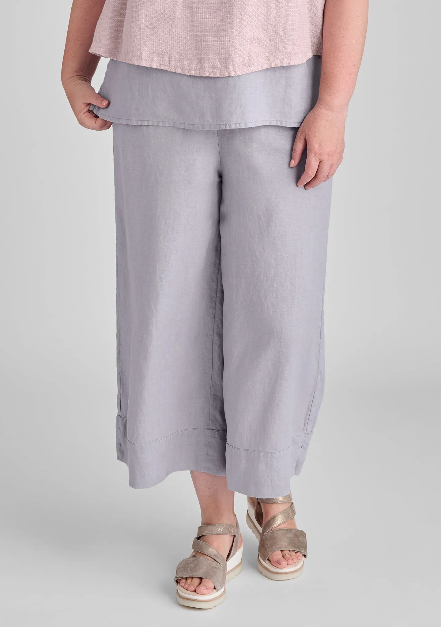 Vented Cuff Pant - Linen Pants With Elastic Waist