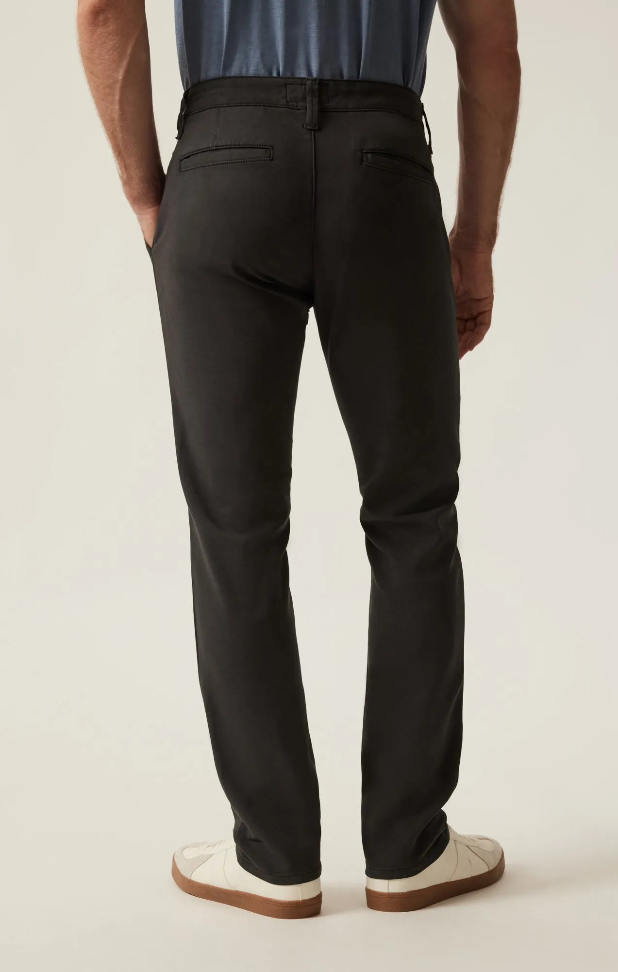 Verona Slim Leg Chino Pants in Dark Grey High Flyer