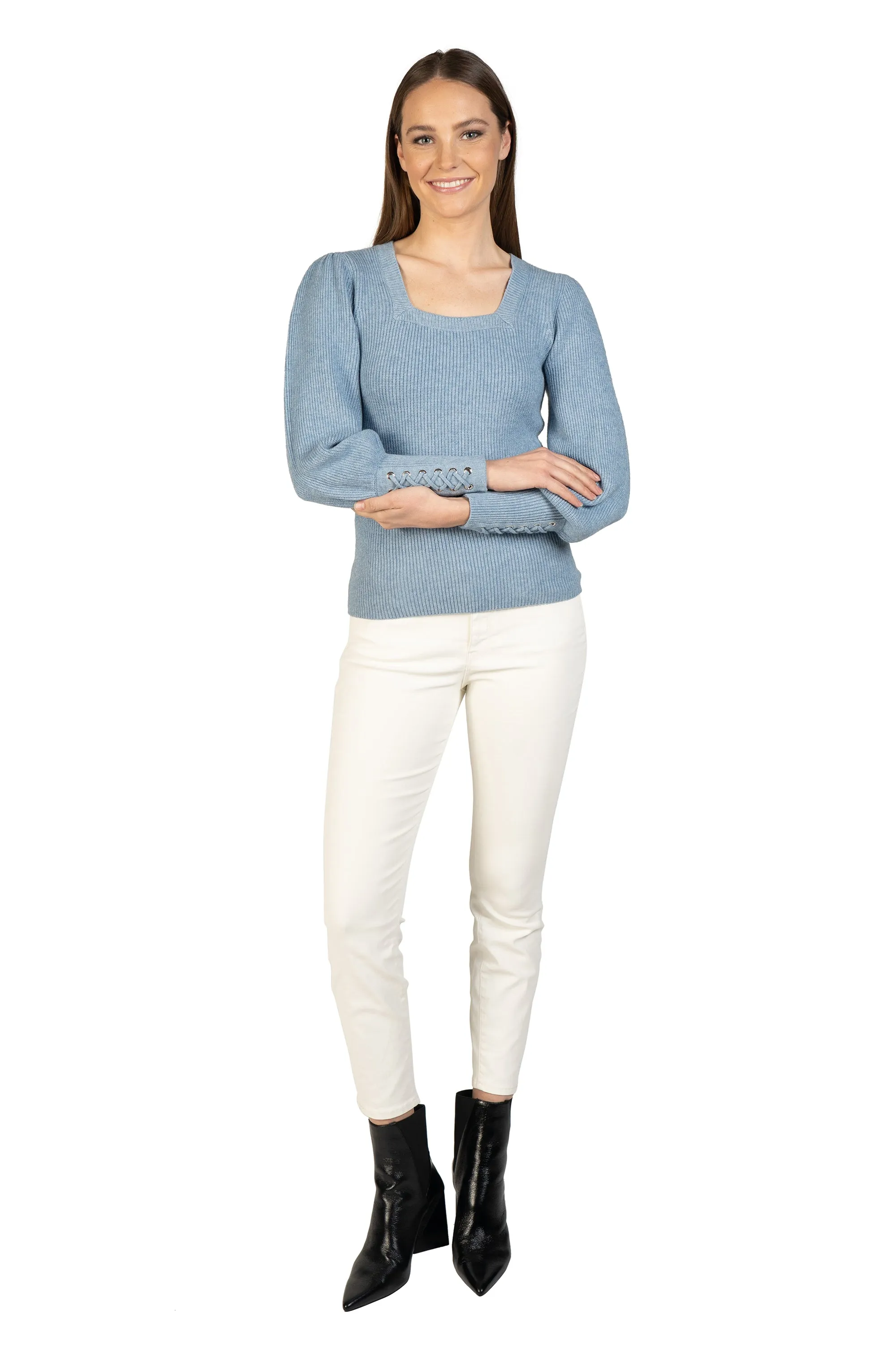 Whipstitch Cuff Knit Sweater