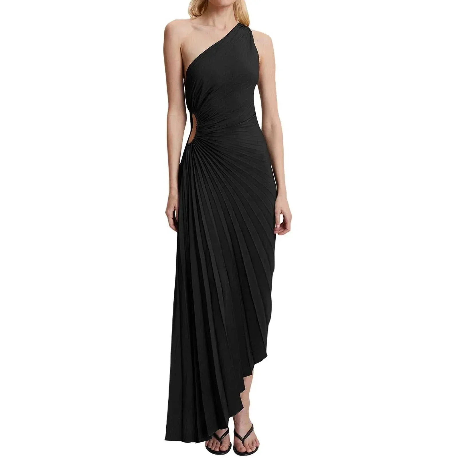 Women Long Dresses: Elegant Sleeveless One-shoulder Dress for parties