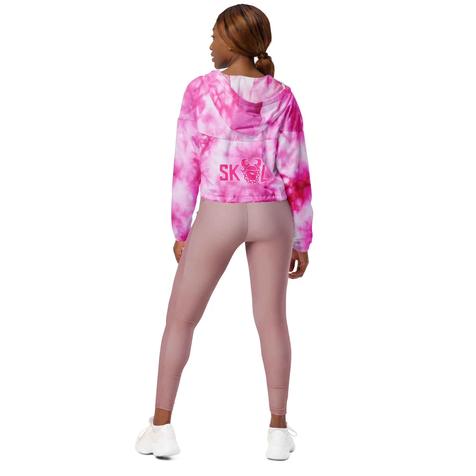 Women’s Cropped Windbreaker - Pink Tie-Dye - The Original