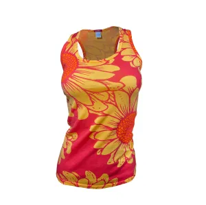 Women's Flower Power Merino Tank Top | Hyper Pink