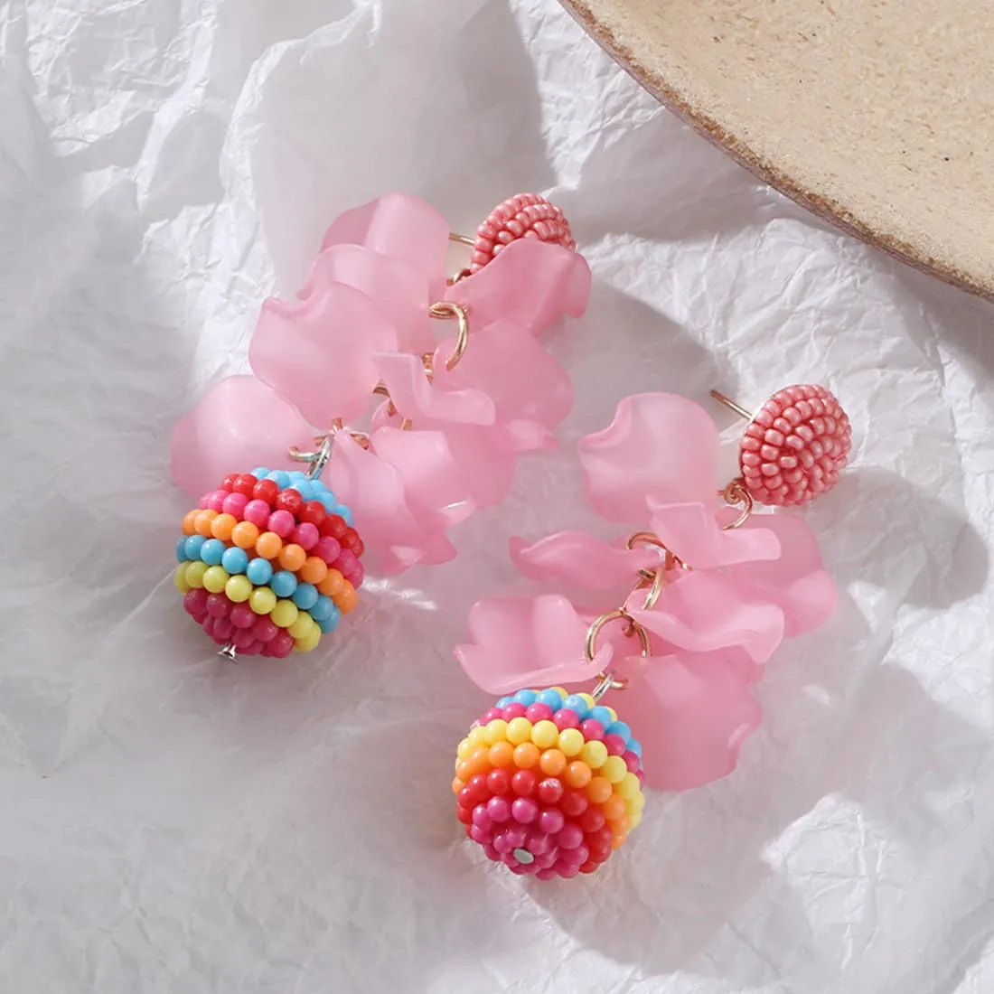 Yellow Chimes Earrings for Women and Girls| Danglers Earrings for Girls and Women| Pink Danglers Earrings|Birthday Gift for Women| Anniversary Gift for Wife